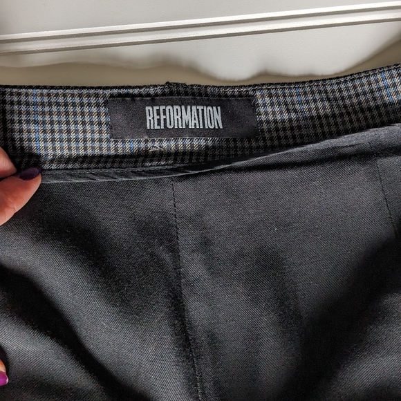 Reformation Plaid Dress Pant | High Waisted Trousers - Picture 7 of 13